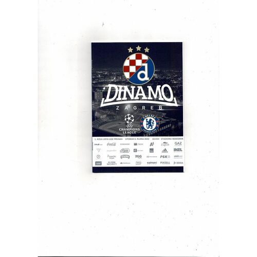 2022/23 Dinamo Zagreb v Chelsea Champions League Programme & Team Sheet etc.