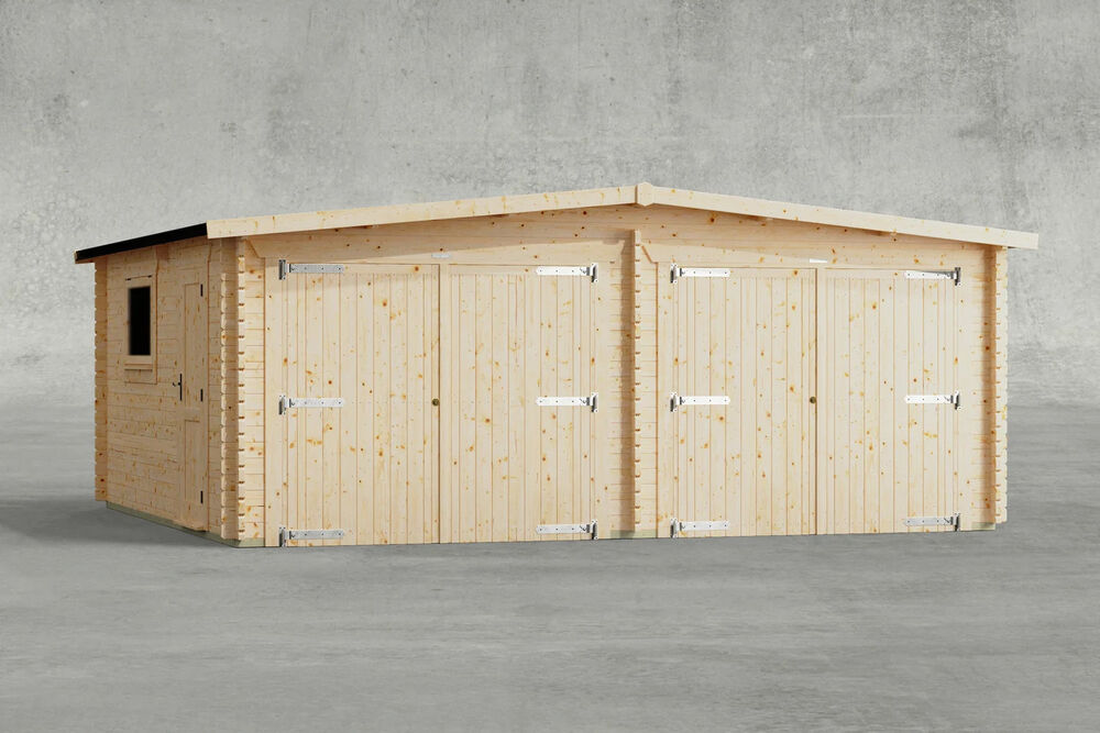 Apex Log Cabin Double Garage 14x20