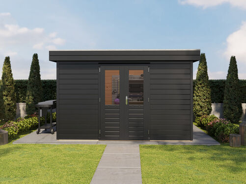 3.6mtr x 3.6mtr 44mm walled Flat Roof Cabin