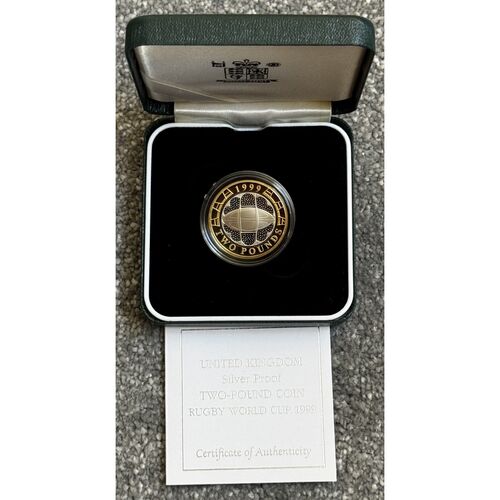 1999 FDC Rugby World Cup Silver Proof £2 Coin - 12g