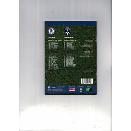 Chelsea v Bordeaux Champions League Football Programme + Match Ticket 2008/09