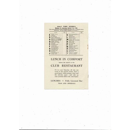 1950/51 Charlton Athletic v Everton Football Programme