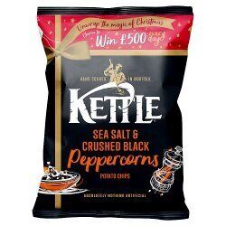 KETTLE Chips Sea Salt & Crushed Black Peppercorns Crisps 130g