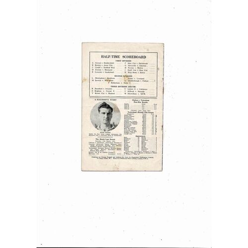 1954/55 Chelsea v Tottenham Hotspur Championship Season Football Programme