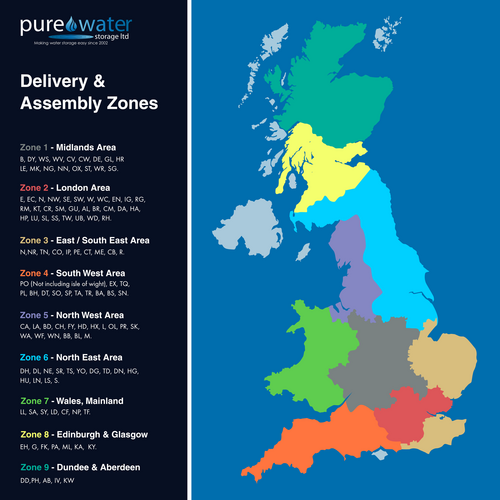 PW.2X2X1.IFB.DIV.AB(1+1) - 4000 LITRE DIVIDED SECTIONAL WATER TANK, INTERNALLY FLANGED BASE (IFB) C/W FVH