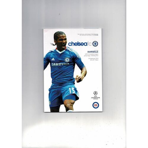 Chelsea v Marseille Champions League Football Programme 2010/11