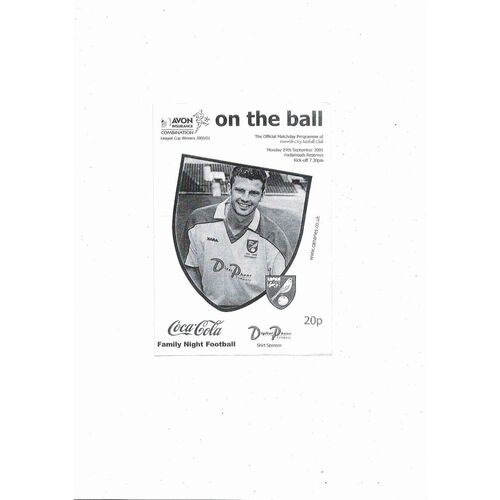 Norwich City v Portsmouth Football Combination Programme 2001/02