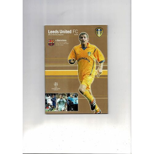 Leeds United v Barcelona Champions League Football Programme 2000/01