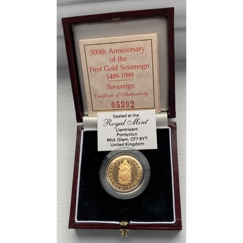 1989 QE11 proof full gold sovereign