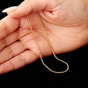 9ct yellow gold 1.3mm diamond cut curb chain 