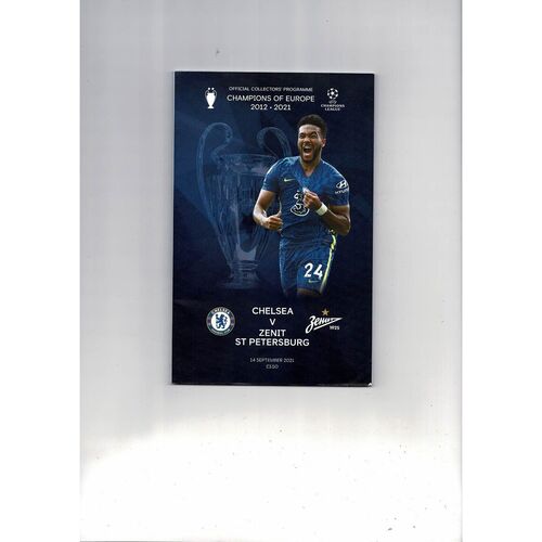 Chelsea v Zenit St Petersburg Champions League Football Programme 2021/22