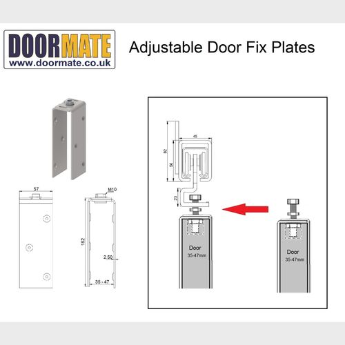 DM-200 Ajustable Door Fix Plates