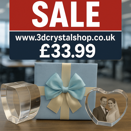 The Beautiful Tiree 9x8x4cm 3D Pure Crystal Heart