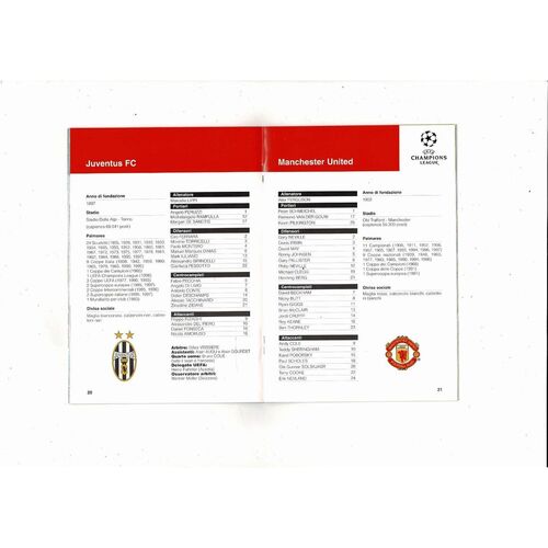 Juventus v Manchester United Champions League Football Programme 1997/98