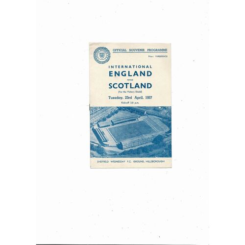 1957 England v Scotland Schools International Football Programme @ Sheffield Wednesday
