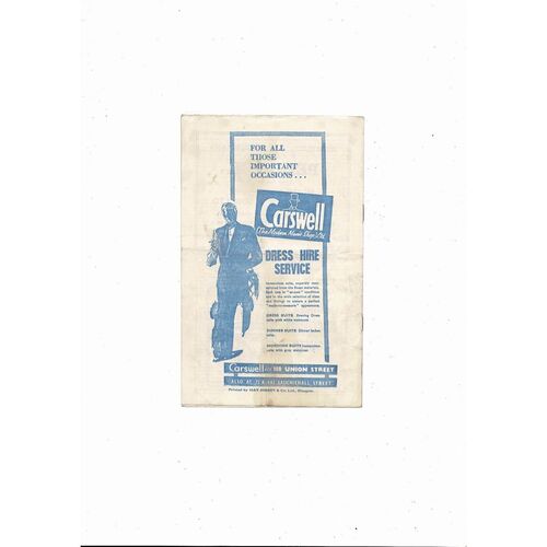 1963/64 Rangers v Airdrie Football Programme 29th February 1964
