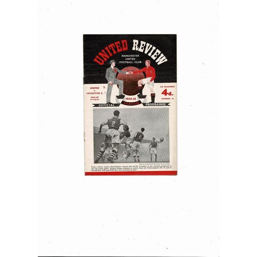 1954/55 Manchester United v Leicester City Football Programme