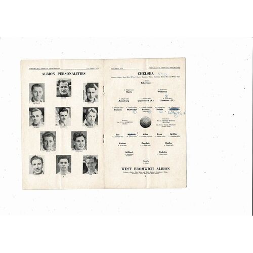 1954/55 Chelsea v Aston Villa Championship Season Football Programme