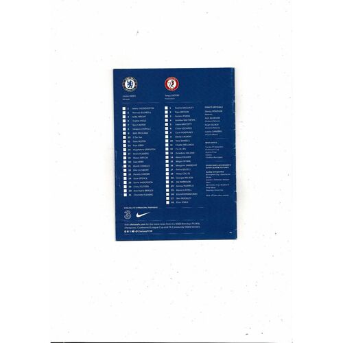 2020/21 Chelsea v Bristol City Womens Super League Football Programme