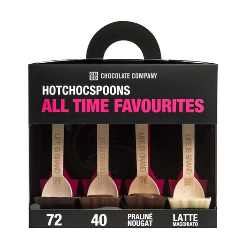HotChocSpoon Favourites Collection (72%, 40%, Praline & Latte Macchiato) - 200g