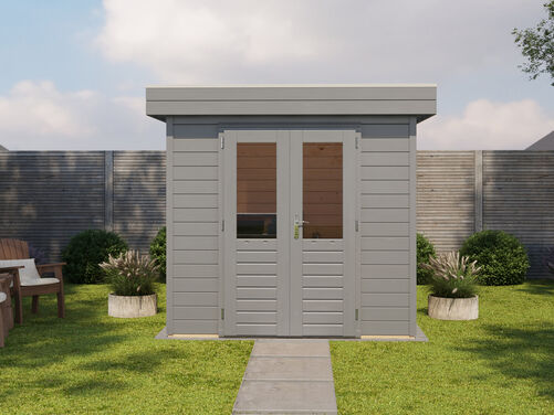 2.4mtr x 1.8mtr 28mm walled Flat Roof Cabin