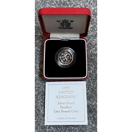 1999 Silver Proof Piedfort One Pound Coin - 19g