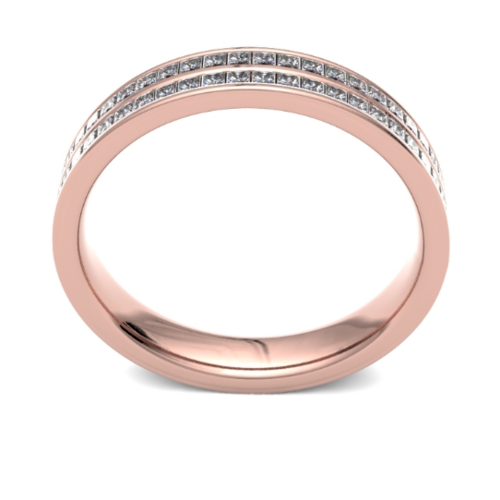 18ct 4mm DIAMOND SET double row princess cut channel