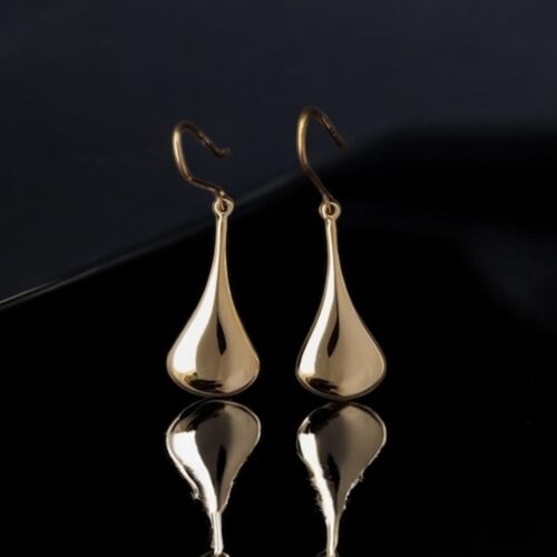 9ct yellow gold teardrop earrings 
