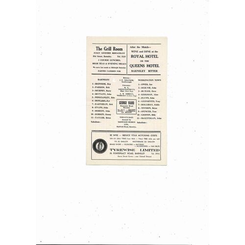 1967/68 Barnsley v Workington Football Programme