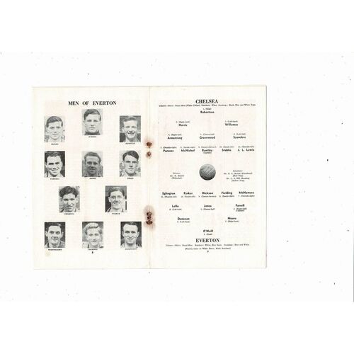 1954/55 Chelsea v Everton Championship Season Football Programme