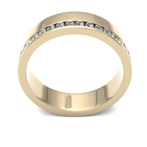 9ct 5.1mm DIAMOND SET round brilliant cut offset channel