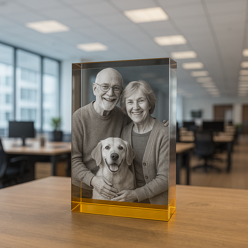 The Rio Super 3D Deluxe XX Large Honey Amber Crystal Block