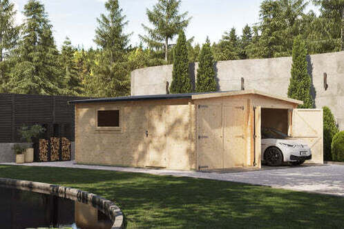 Apex Log Cabin Double Garage 18x20