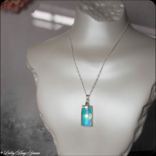 Faceted Oblong Pillow Crystal Necklace