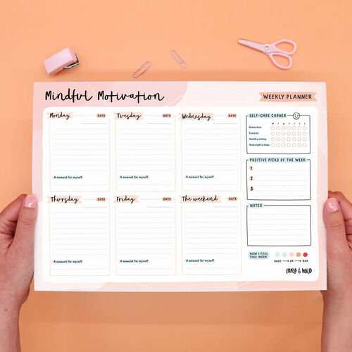 Mindful Motivation Weekly Planner Notepad