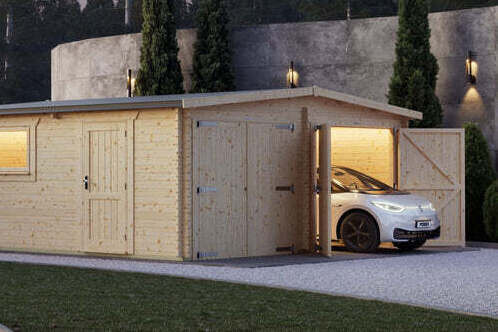 Apex Log Cabin Double Garage 18x20