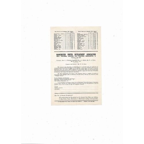 Manchester United v Leeds United Central League Football Programme 1962/63