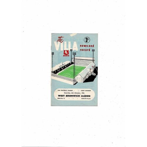 1962/63 Aston Villa v West Bromwich Albion Football Programme
