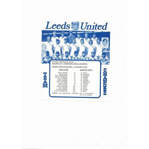 Leeds United v Newcastle United NI League Cup Replay Football Programme 1980/81