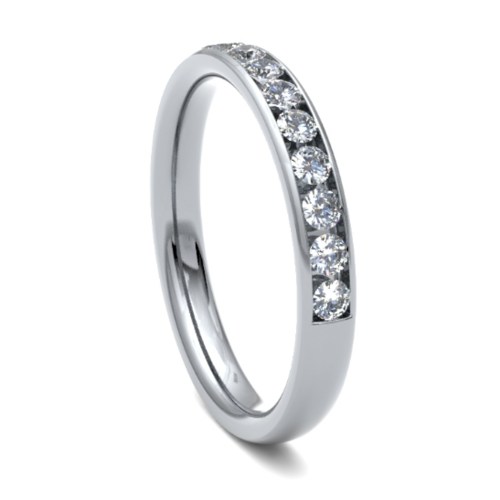 18ct 3mm DIAMOND SET round brilliant cut channel 