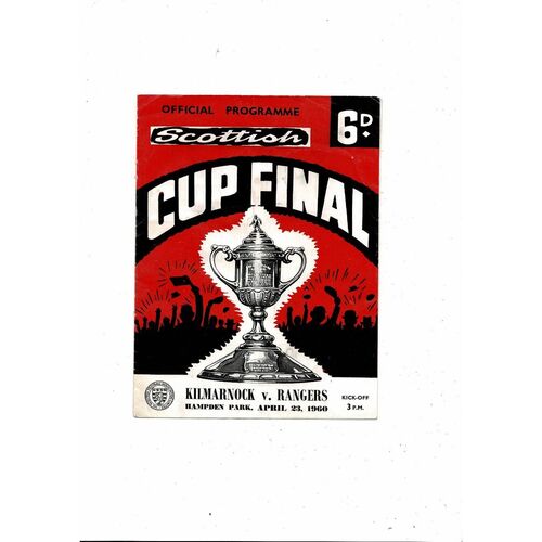 1960 Kilmarnock v Rangers Scottish Cup Final Football Programme