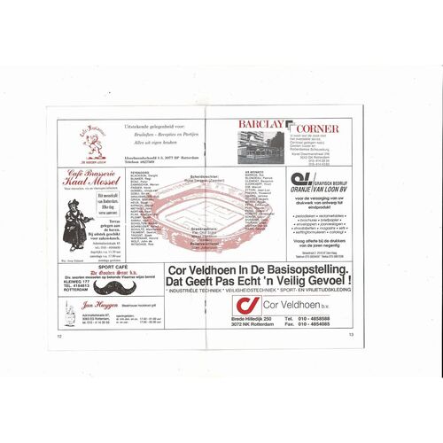 1991/92 Feyenoord v Monaco European Cup Winners Cup Semi Final Football Programme