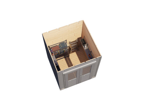 1.8mtr x 1.8mtr 28mm walled Flat Roof Cabin