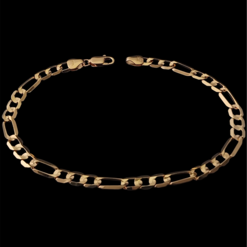 9ct yellow gold figaro bracelet
