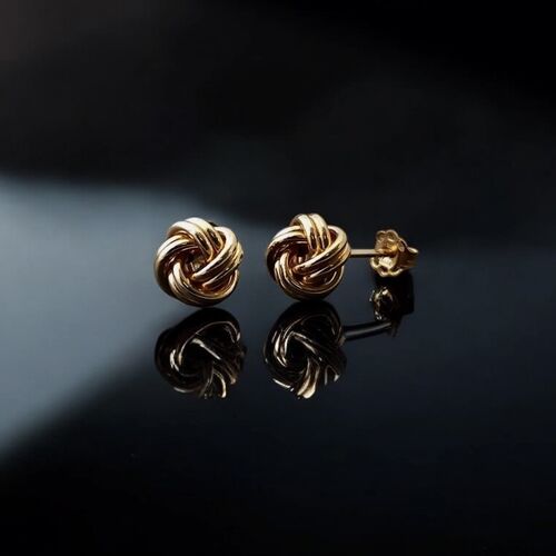 9ct yellow gold knot stud earrings 