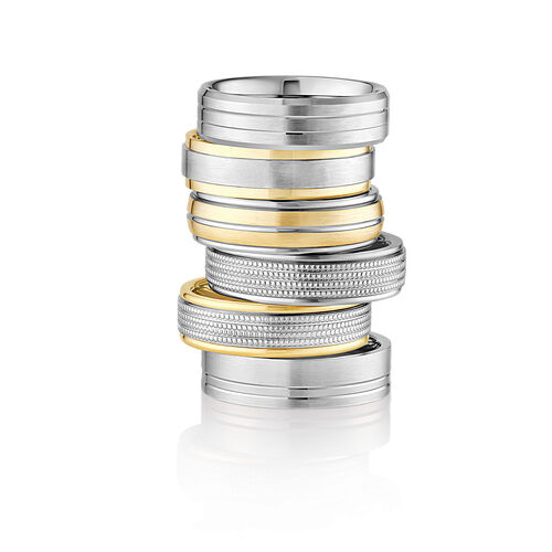 9ct 6mm DIAMOND CUT mille-grain soft court ring