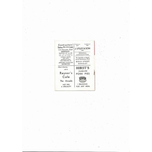 1966/67 Barnsley v Bradford City Football Programme