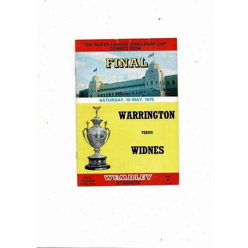 1975 Warrington v Widnes Rugby League Challenge Cup Final Programme