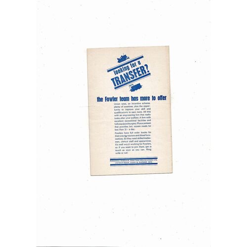 1966 Leeds United v Real Zaragoza UEFA Fairs Cup Semi Final Football Programme May