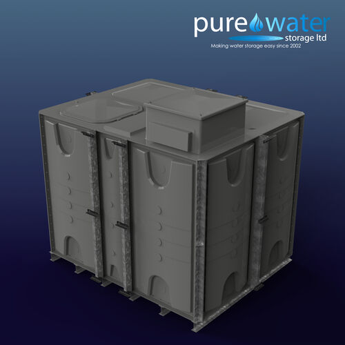 PW.2.5X2X2.IFB.AB - 10000 LITRE SECTIONAL WATER TANK, INTERNALLY FLANGED BASE (IFB) C/W FVH